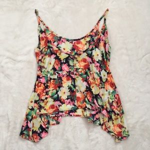 Soprano Multicolor Floral Asymmetrical Camisole